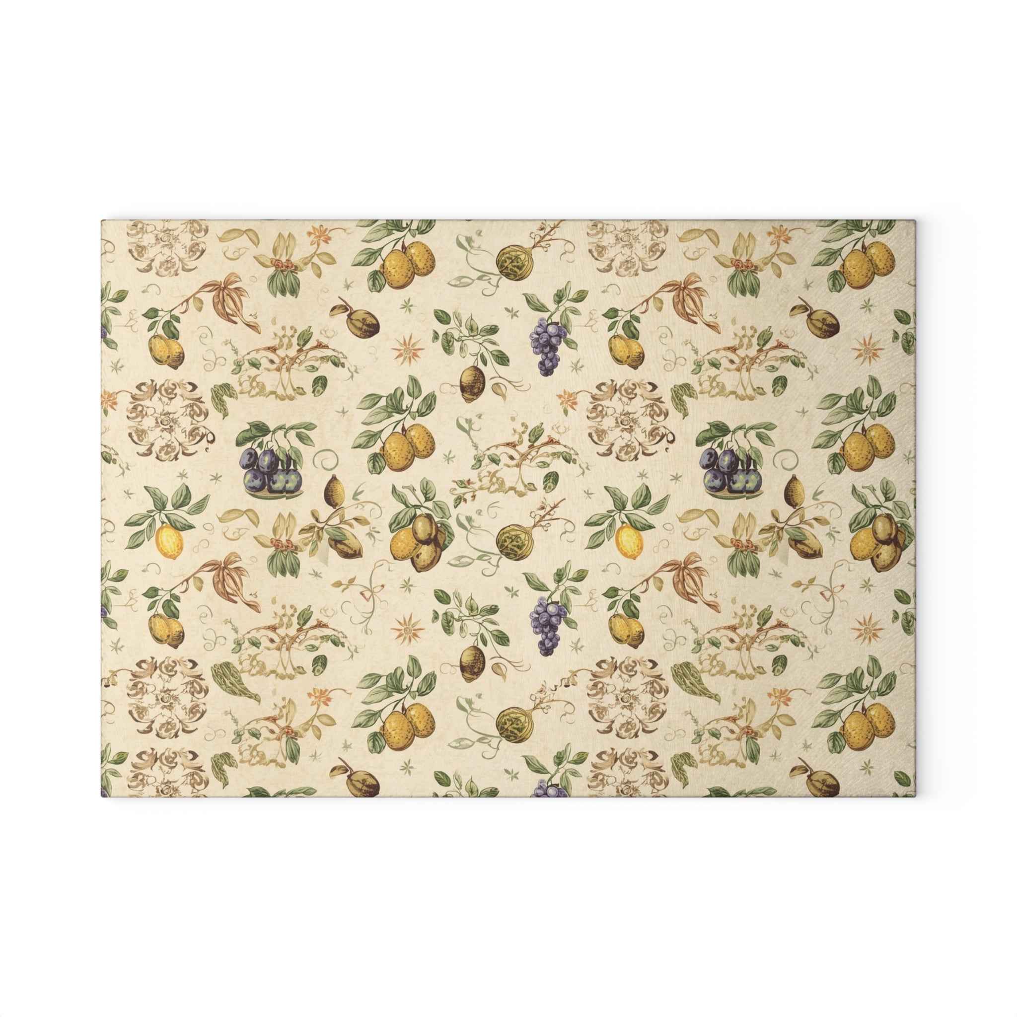 Vintage Fruit Glass Cutting Board - Elegant Kitchen Decor